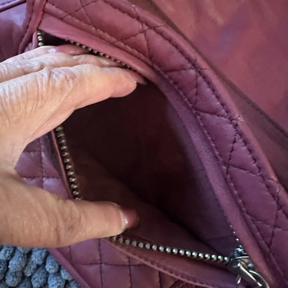 Maje Elegant Quilted Raspberry Shoulder Bag - Picture 5 of 5